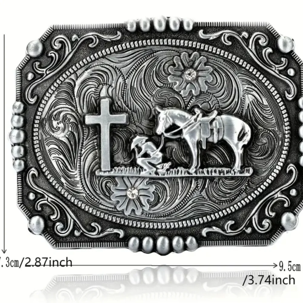 New men's praying cowboy western belt buckle